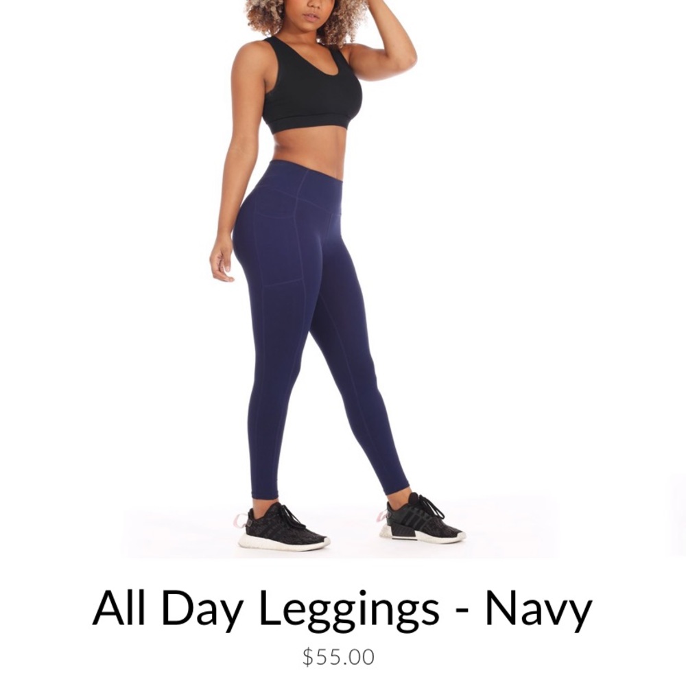 Navy #Ethos All Day Leggings with Side Pockets